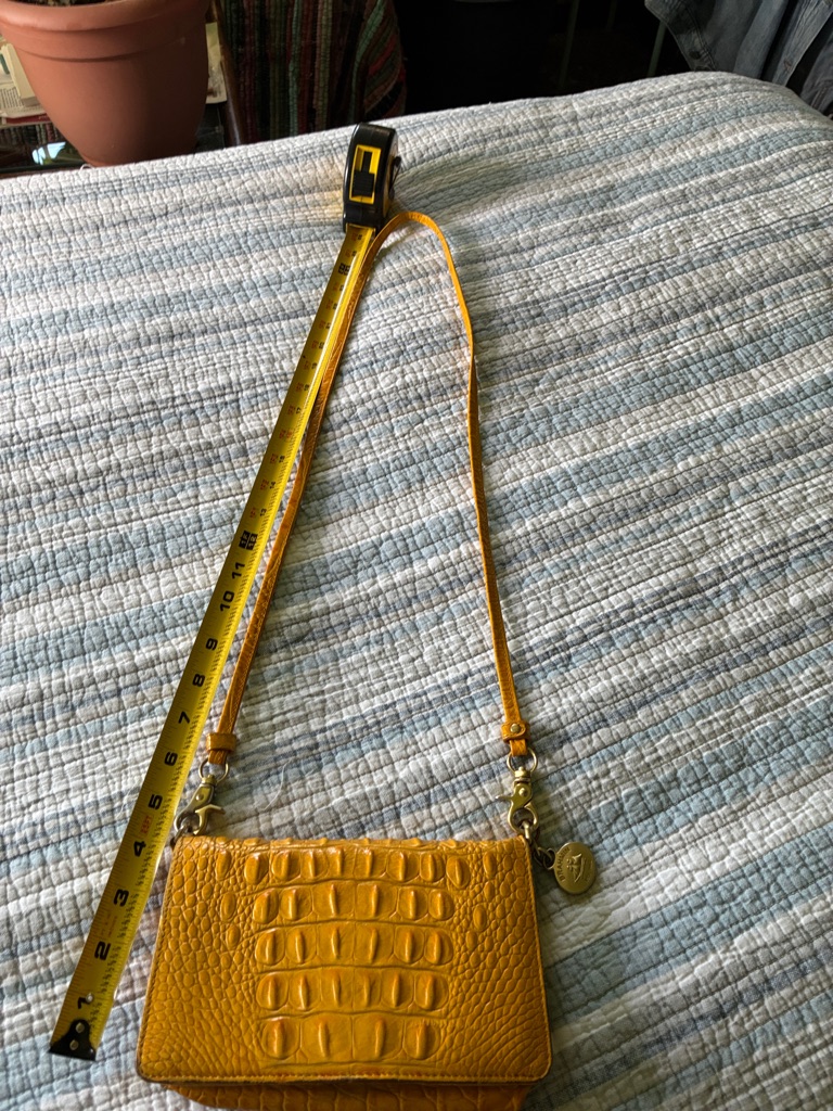 Brahmin Croc-Embossed Mustard Yellow Crossbody